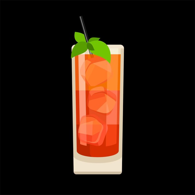 Ilustración de vector de estilo plano cóctel bloody mary