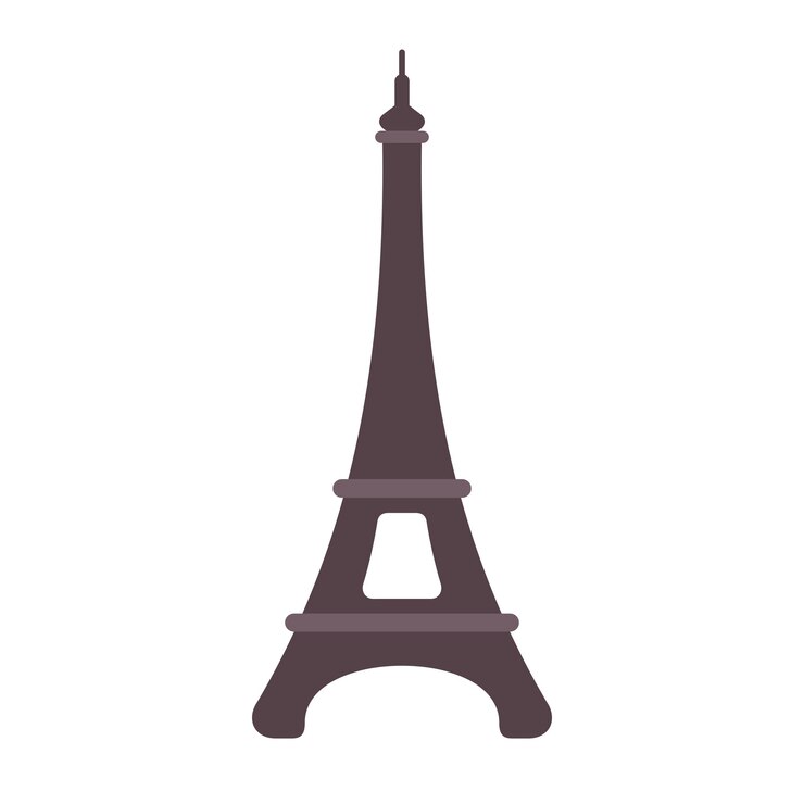 Vector ilustración de vector de estilo plano de la torre eiffel. punto de referencia de parís.