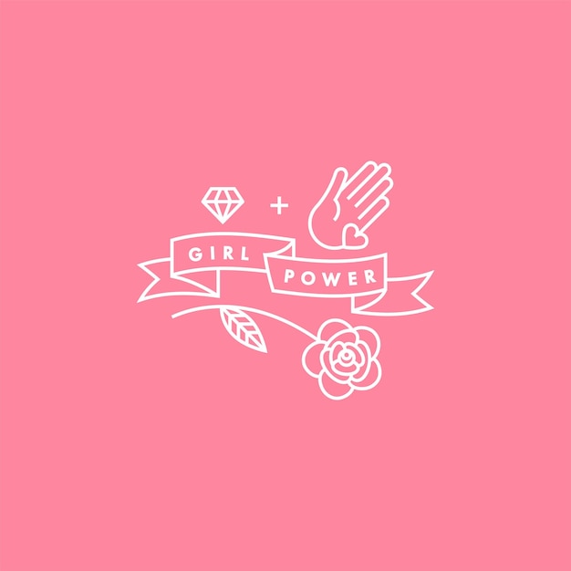 Ilustración de vector de estilo simple con frase de letra manuscrita impresión elegante de poder femenino para afiche o camiseta cita de feminismo y eslogan motivacional de mujer