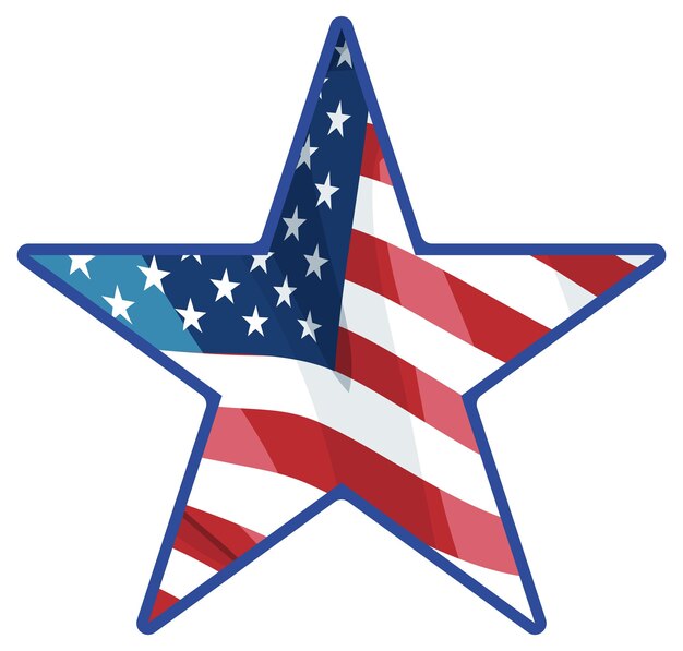 Ilustración del vector de la estrella de la bandera estadounidense
