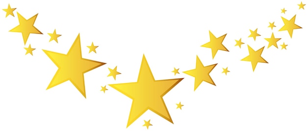 Ilustración de vector de estrella fugaz abstracta con estrellas doradas de Navidad sobre fondo blanco