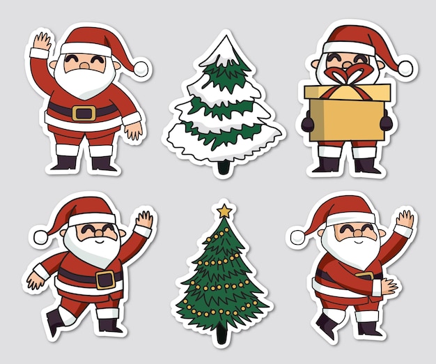 Ilustración de vector de etiqueta de conjunto de Navidad