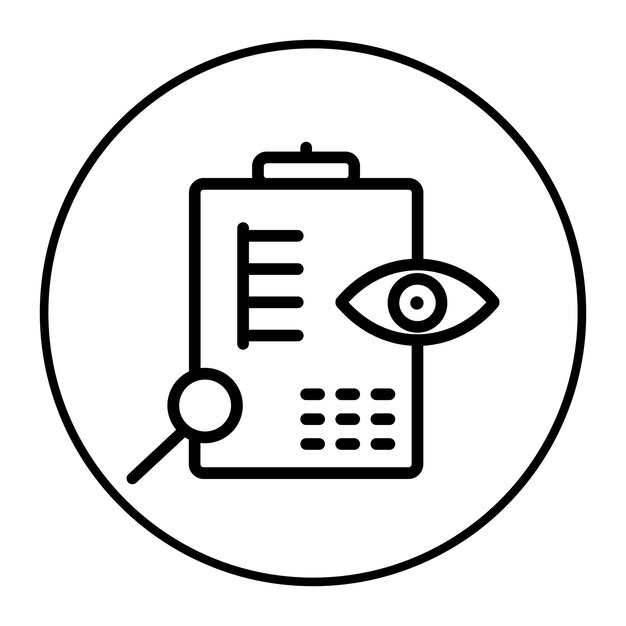 Ilustración del vector de examen ocular