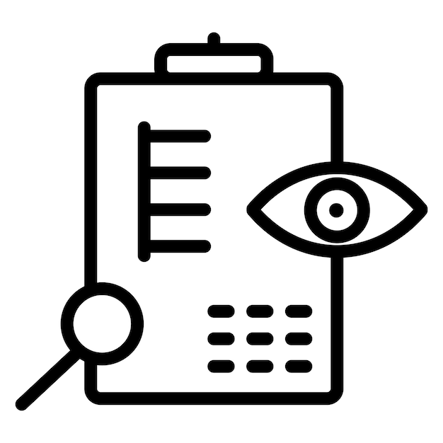 Ilustración del vector de examen ocular