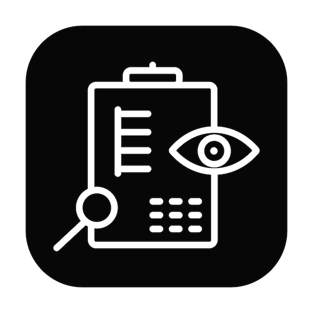 Ilustración del vector de examen ocular