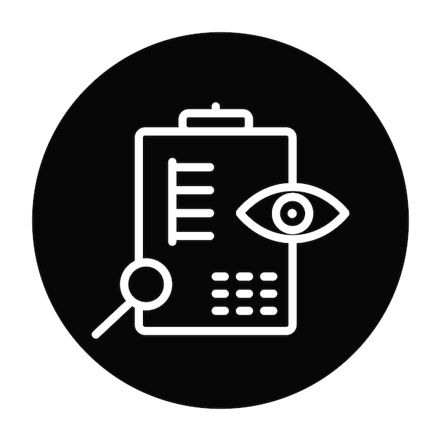 Ilustración del vector de examen ocular