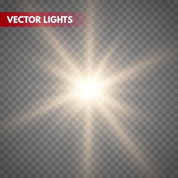 Ilustración de vector de explosión de estrella, sol brillante. Sol aislado