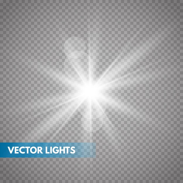 Ilustración de vector de explosión de estrella, sol brillante. Sol aislado