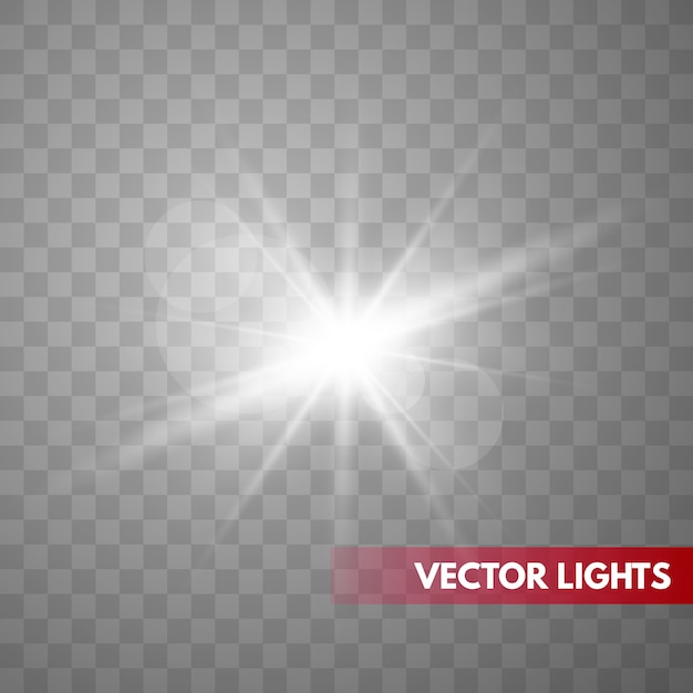 Ilustración de vector de explosión de estrella, sol brillante. Sol aislado