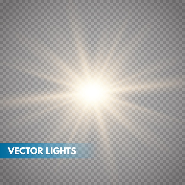 Ilustración de vector de explosión de estrella, sol brillante. Sol aislado
