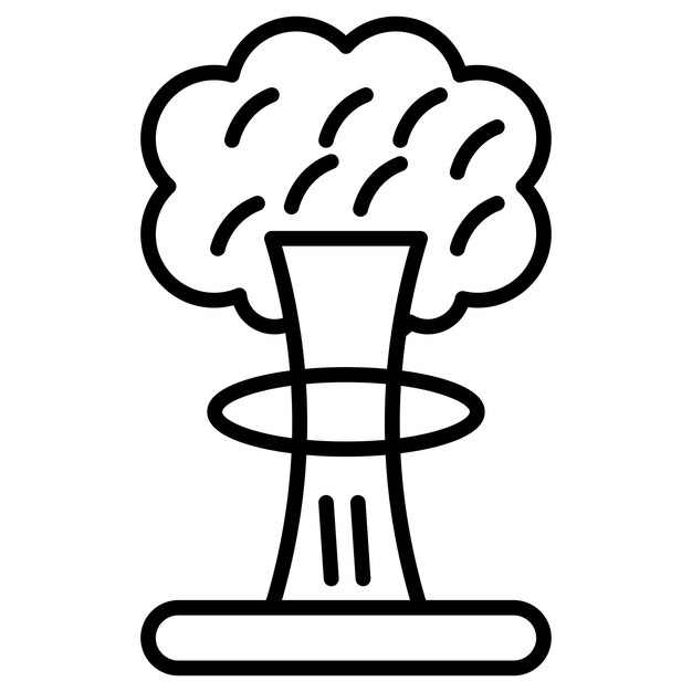 Ilustración del vector de la explosión nuclear