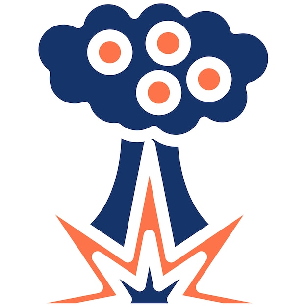 Ilustración del vector de la explosión nuclear