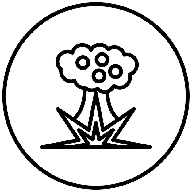 Ilustración del vector de la explosión nuclear
