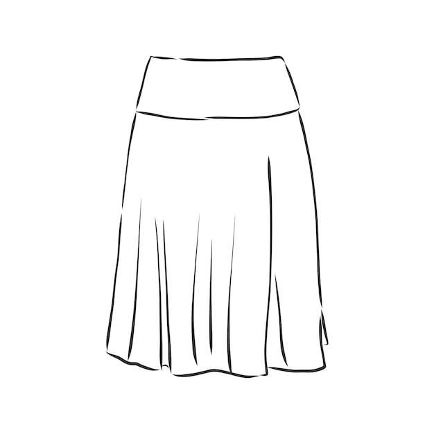 Ilustración de vector de faldas. Ropa de mujer, falda, ilustración de dibujo vectorial