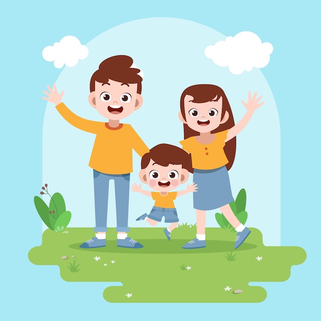 Ilustración de vector de familia feliz