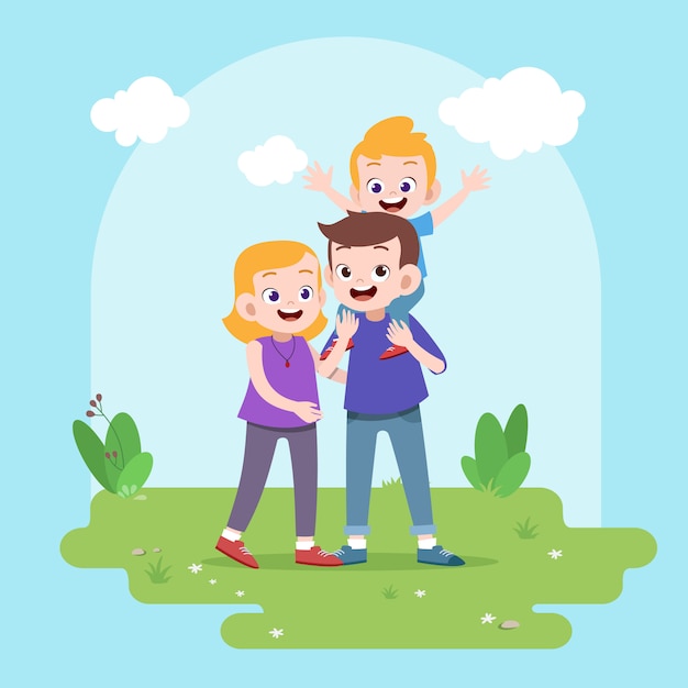 Vector ilustración de vector de familia feliz