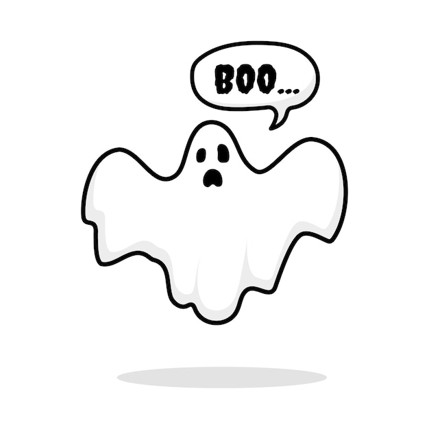 Ilustración de vector de fantasma de halloween retro