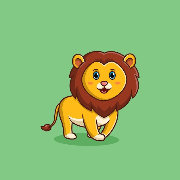 Ilustración de Vector de felicidad de dibujos animados lindo León