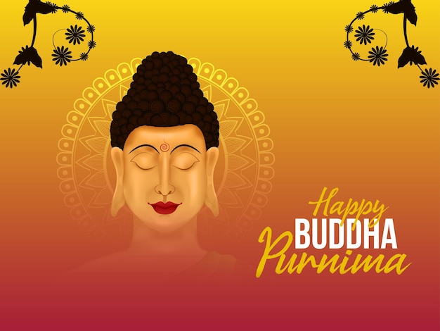 Ilustración de vector feliz buddha purnima