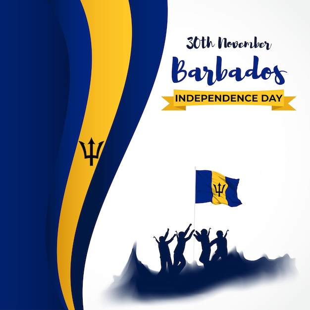 Ilustración de vector de feliz día de la independencia de Barbados bandera patriótica