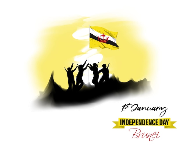 Vector ilustración de vector de feliz día de la independencia de brunei