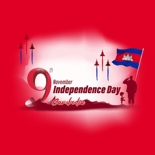 Ilustración de vector de feliz día de la independencia de Camboya