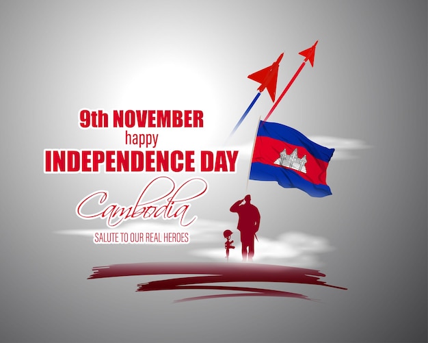 Ilustración de vector de feliz día de la independencia de camboya