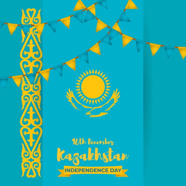 Vector ilustración de vector de feliz día de la independencia de kazajstán