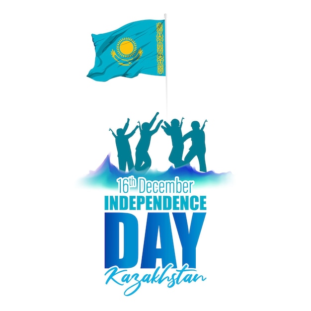 Ilustración de vector de feliz día de la independencia de Kazajstán