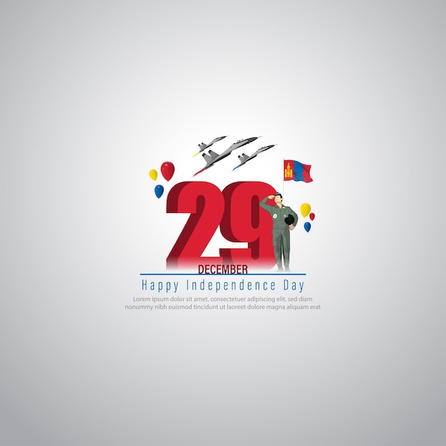 Ilustración de vector de feliz día de la independencia de Mongolia