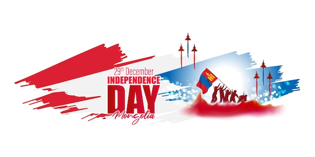 Ilustración de vector de feliz día de la independencia de Mongolia