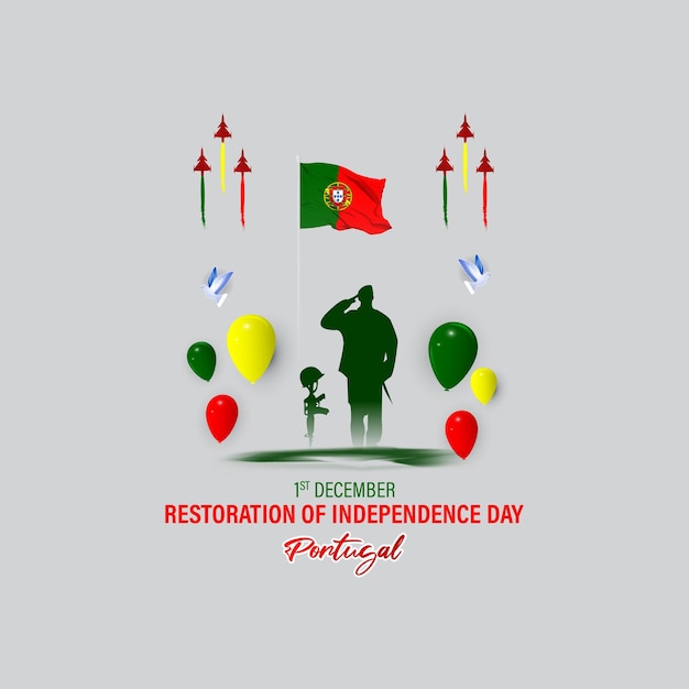 Ilustración de vector de feliz día de la independencia portuguesa