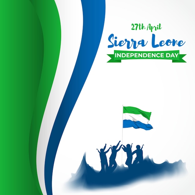 Ilustración de vector de feliz día de la independencia Sierra Leona