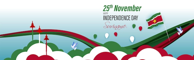 Ilustración de vector de feliz día de la independencia de surinam bandera patriótica
