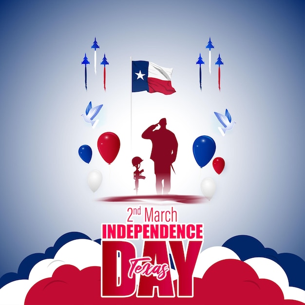 Ilustración de vector de feliz día de la independencia de Texas