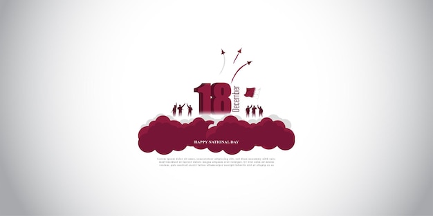 Ilustración de vector de feliz día nacional de Qatar