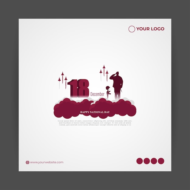 Ilustración de vector de feliz día nacional de Qatar