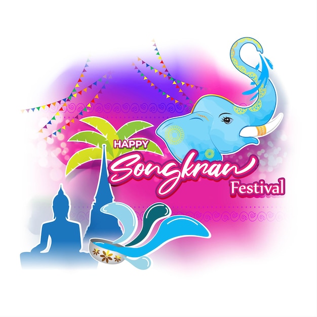 Ilustración de vector de feliz festival de songkran