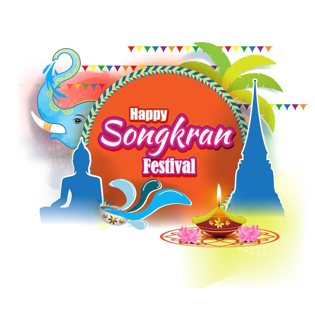 Ilustración de vector de feliz festival de Songkran