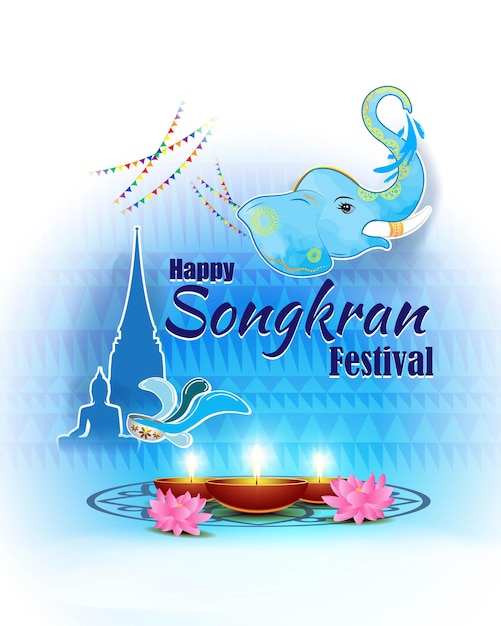 Ilustración de vector de feliz festival de Songkran