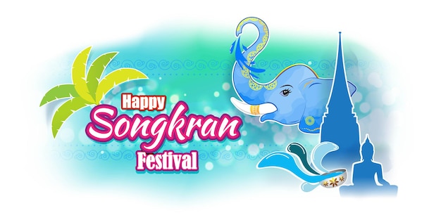 Ilustración de vector de feliz festival de songkran