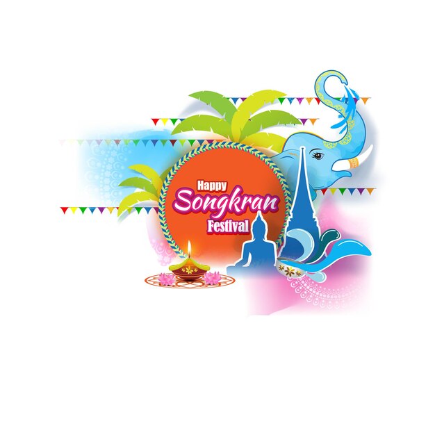 Ilustración de vector de feliz festival de Songkran