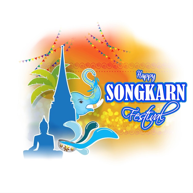 Ilustración de vector de feliz festival de songkran