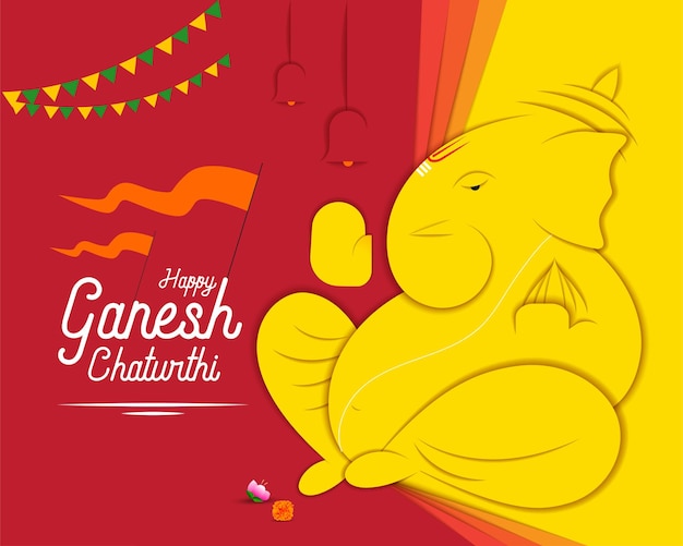 Ilustración de vector de feliz ganesh chaturthi