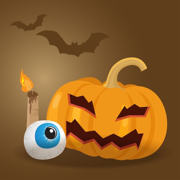 Ilustración de vector de feliz halloween.