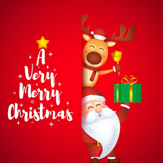 Ilustración de vector de feliz Navidad y feliz año nuevo tarjeta de felicitación