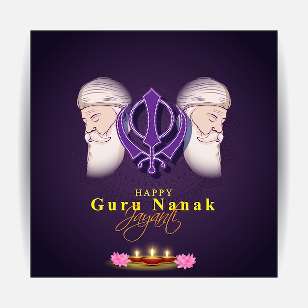 Vector ilustración de vector de festival indio guru nanak jayanti