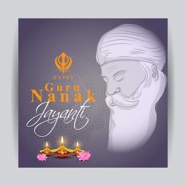 Ilustración de vector de festival indio Guru Nanak Jayanti