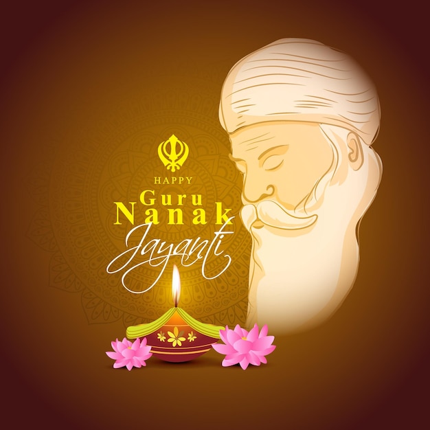 Ilustración de vector de festival indio Guru Nanak Jayanti