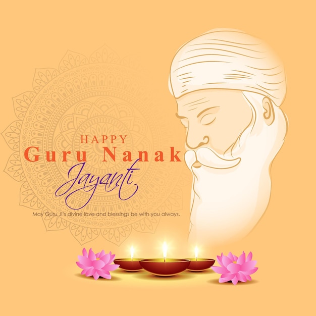 Ilustración de vector de festival indio guru nanak jayanti